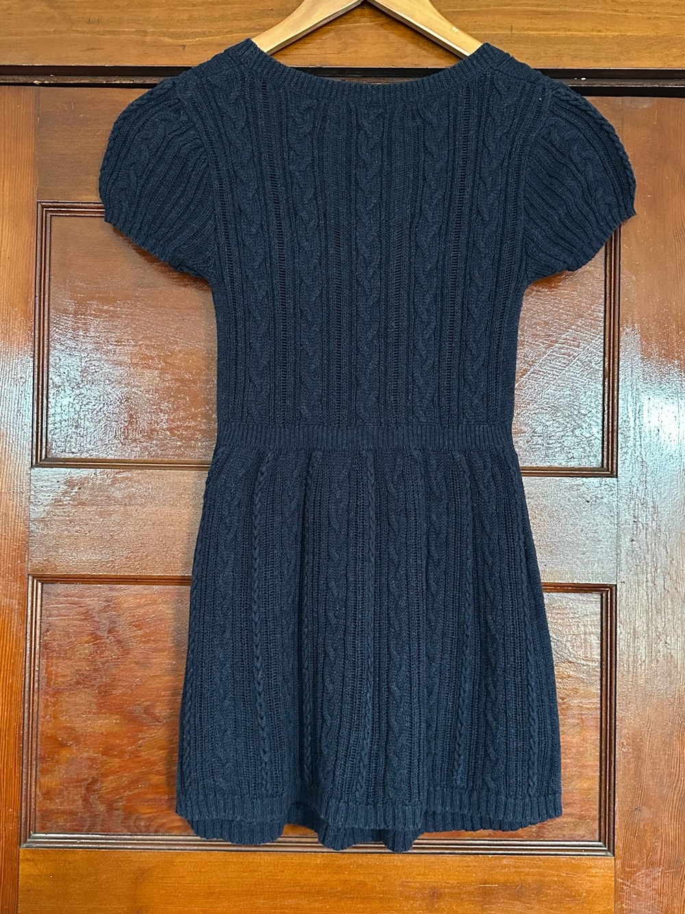 Abercrombie & Fitch Navy Blue Cable Knit Babydoll Sweater Top Medium Bella Swan - Picture 2 of 9